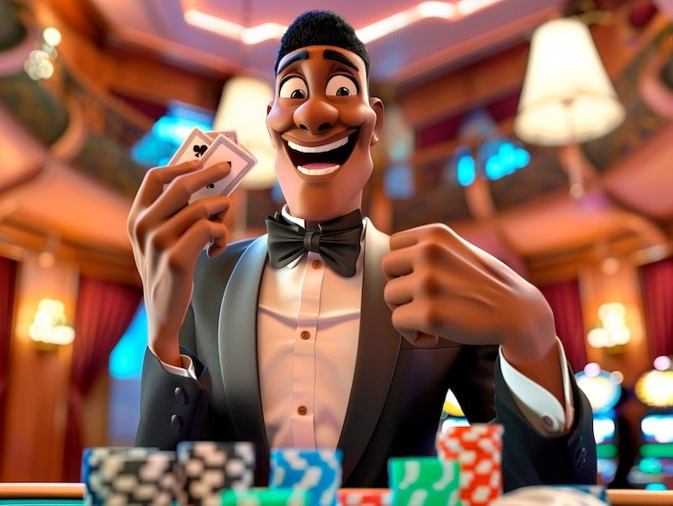 Live casino dealer at multi-camera table with real-time interaction